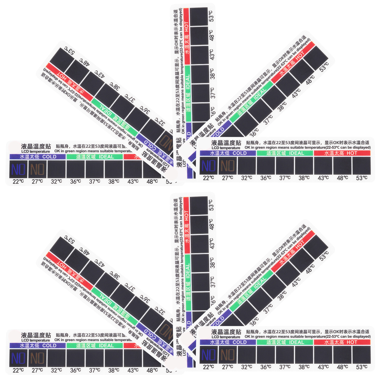 Temperature Strip Thermometer - 10Pcs Physiological Saline Temperature Sticker Adhesive