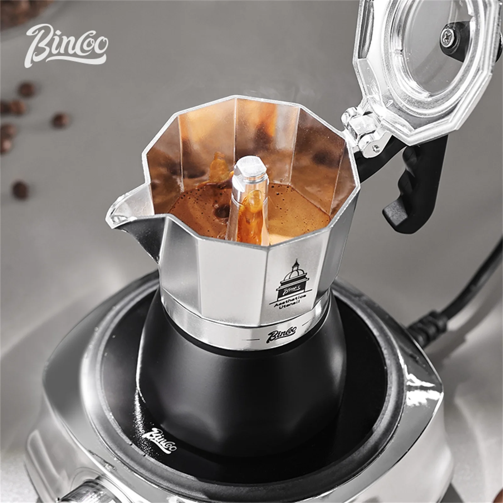 BINCOO Double Valve Moka Pot，E - Coffee Equipment Set のレビューと価格