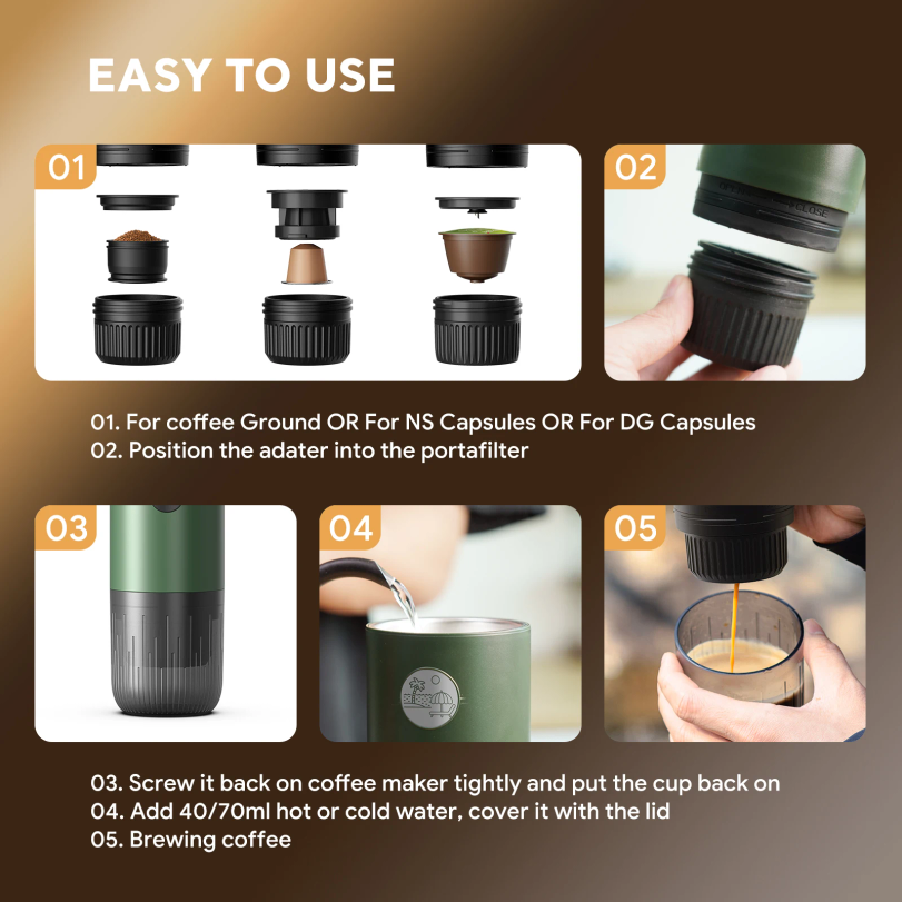 Portable Espresso Machine 3-in - Coffee Equipment Set のレビューと価格
